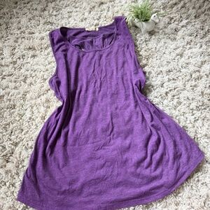 Elegant Cyanstyle long flowy exercise, workout gym Purple Women's Tank Top. Perf